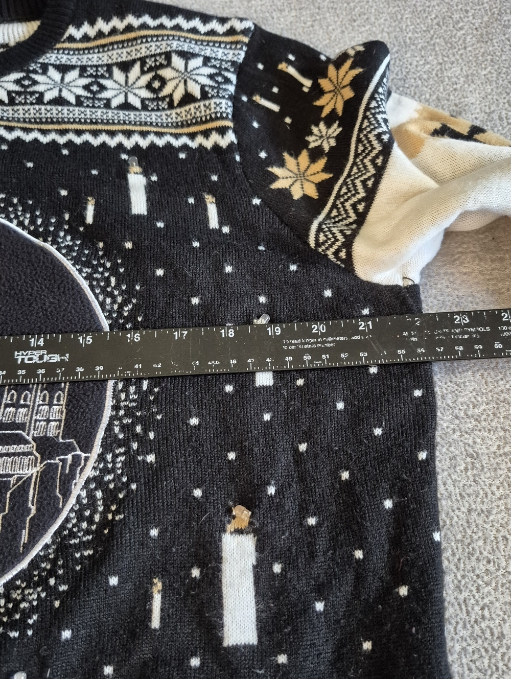 Harry Potter Hogwart Night Ugly Christmas Sweater Light Up Embroidered - Picture 7 of 9